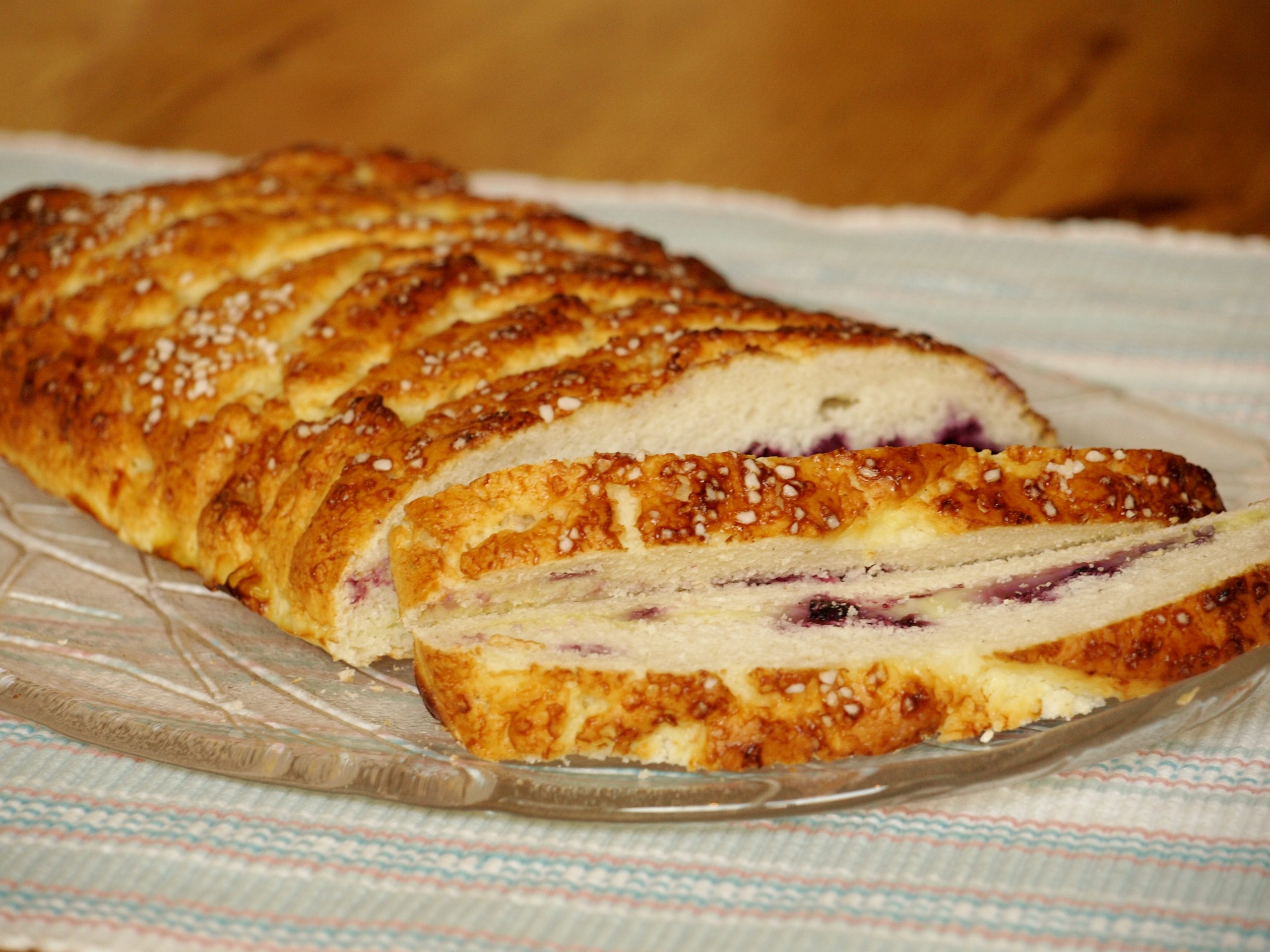 Glutenfri vanilj- och blåbärslängd