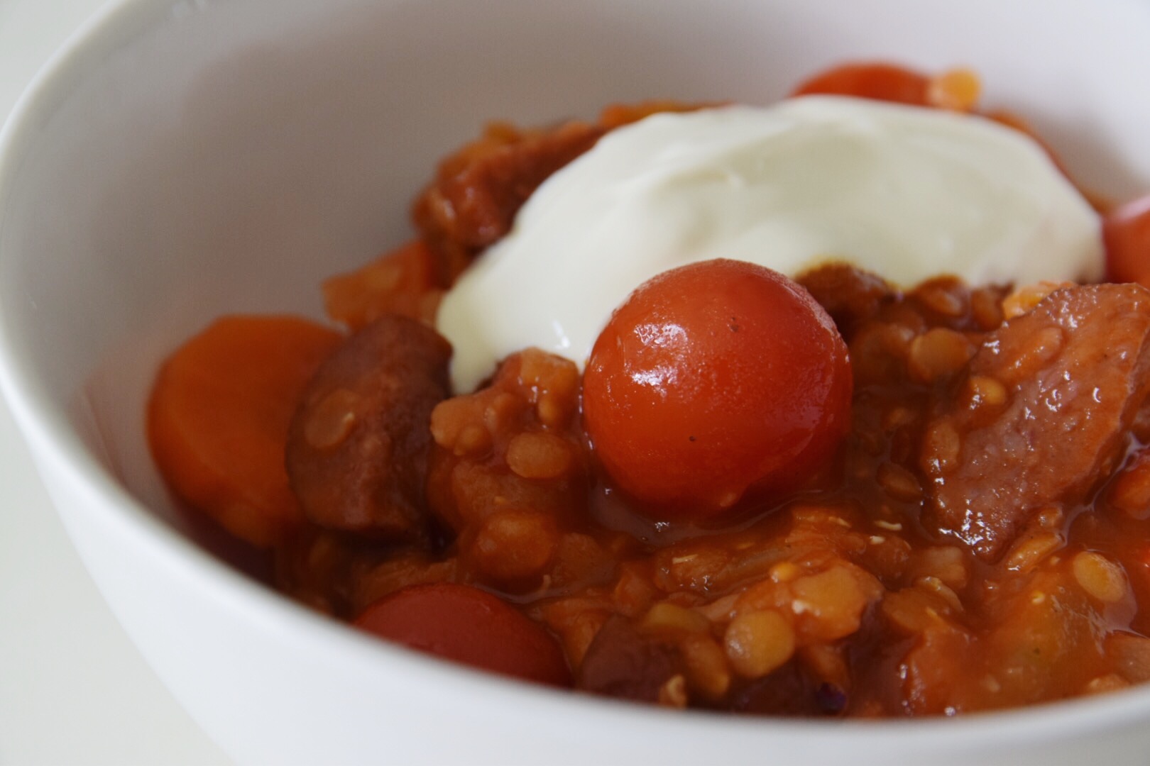 Linsgryta med chorizo